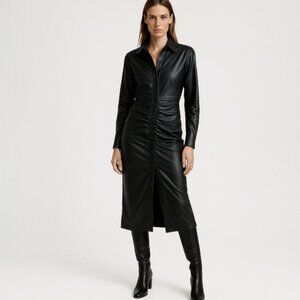 Zara Women's Black Vegan Leather Dress Size Large